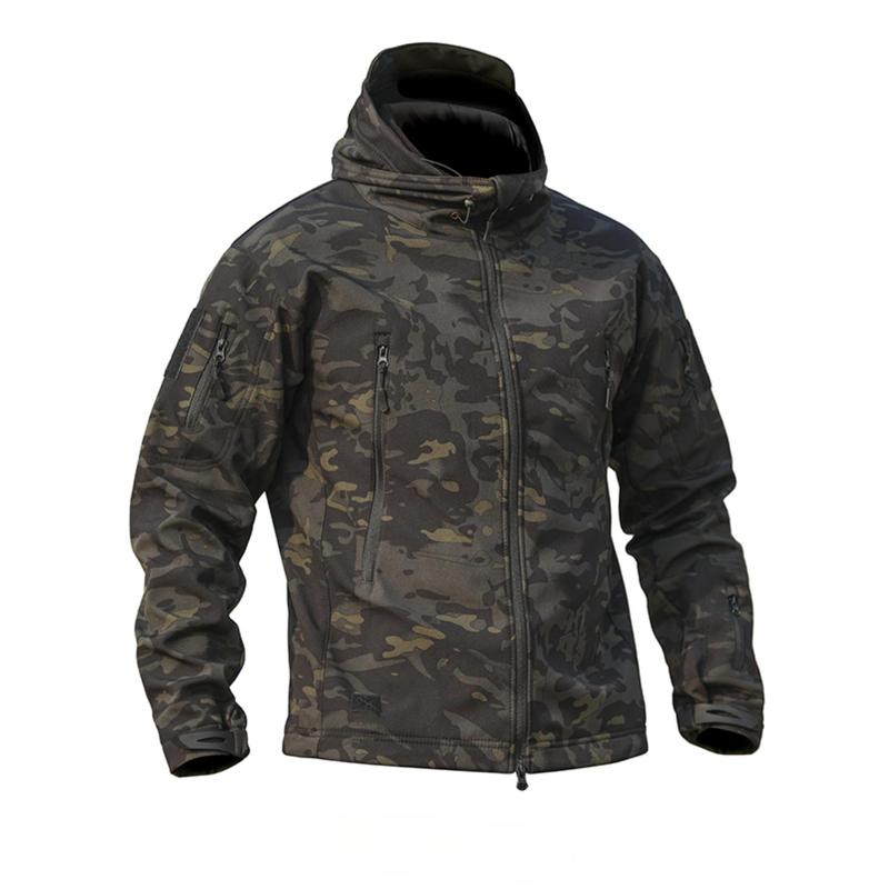 Men's creative print jacket, outdoor windproof and waterproof jacket, camouflage combat suit, suitable for running, training, hiking and outdoor camping