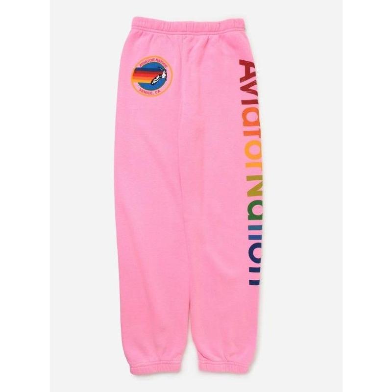 Aviator Nation Sweatpants, Aviator Nation Lounge Pants, Retro Striped Joggers, Iconic Streetwear, Comfortable Fit,  XVV