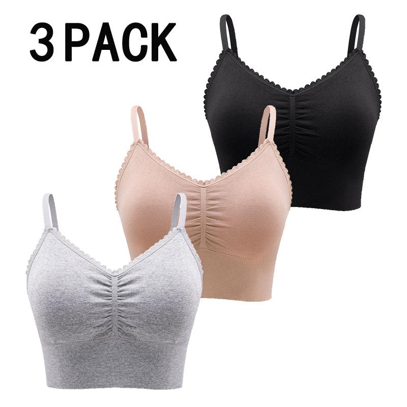 3Pcs Plus Size Seamless High Elasticity Sports Bra for Women - Comfortable Stretchy Crop Top for Fitness, Running, Yoga - Soft, Breathable, Sweat-Wicking, Quick-Drying, Four-Way Stretch