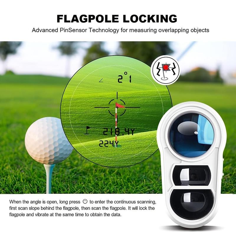 Golf Rangefinder with Slope and Pin Lock Vibration, Rechargeable Laser Golf Rangefinder External Slope Switch for Golf Tournament Legal, Rangefinders with Rechargeable Battery, Laser Range Finder