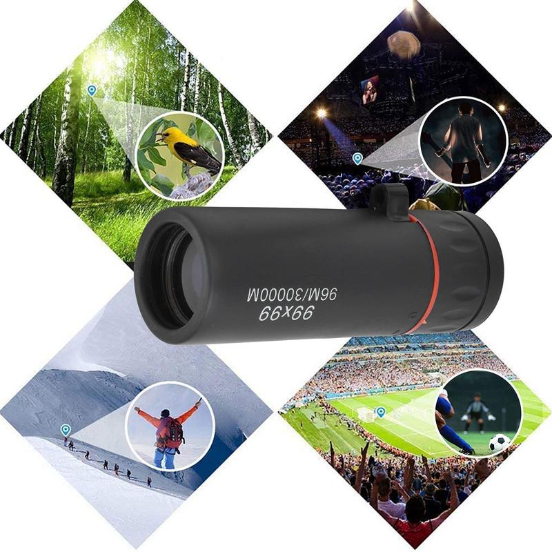 Portable Handheld Telescope, 99x99 Mini Monocular Telescope, Low‑Light Zoom Night Vision Clear Telescope for Adults Hiking, Travelling, Camping, Travelling Scenery