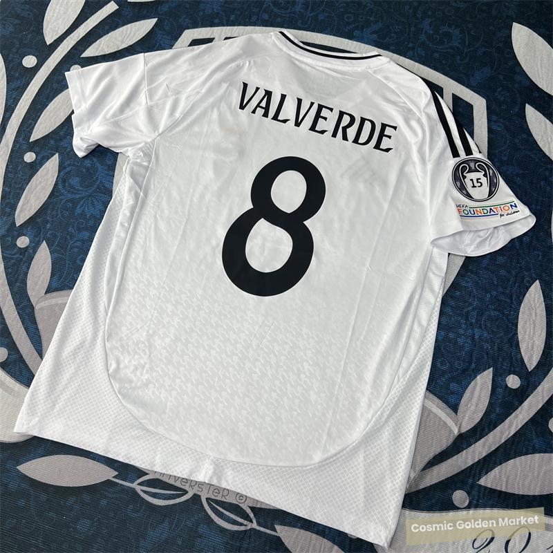 Soccer Jersey Fans Version Home kit VALVERDE#8 White Short Sleeves 2425