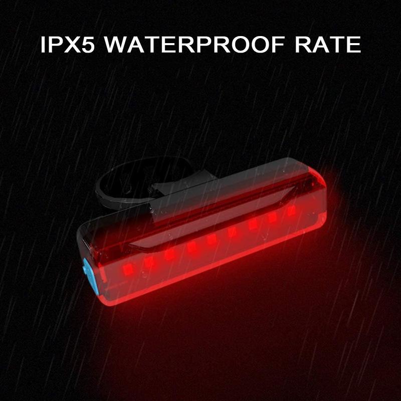 USB Rechargeable Bike Tail Light 2 count,1200mAh Runtime 50 Hours,Ultra Bright LED Bike Rear Light,5 Light Mode Options,IPX5 Waterproof(2 USB Cables Included)