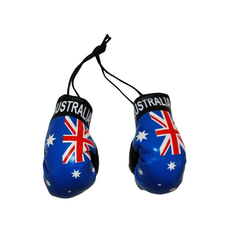 Mini Boxing Gloves With Country Flag Prints Hanging Car Mirror Sport Gifts Souvenirs