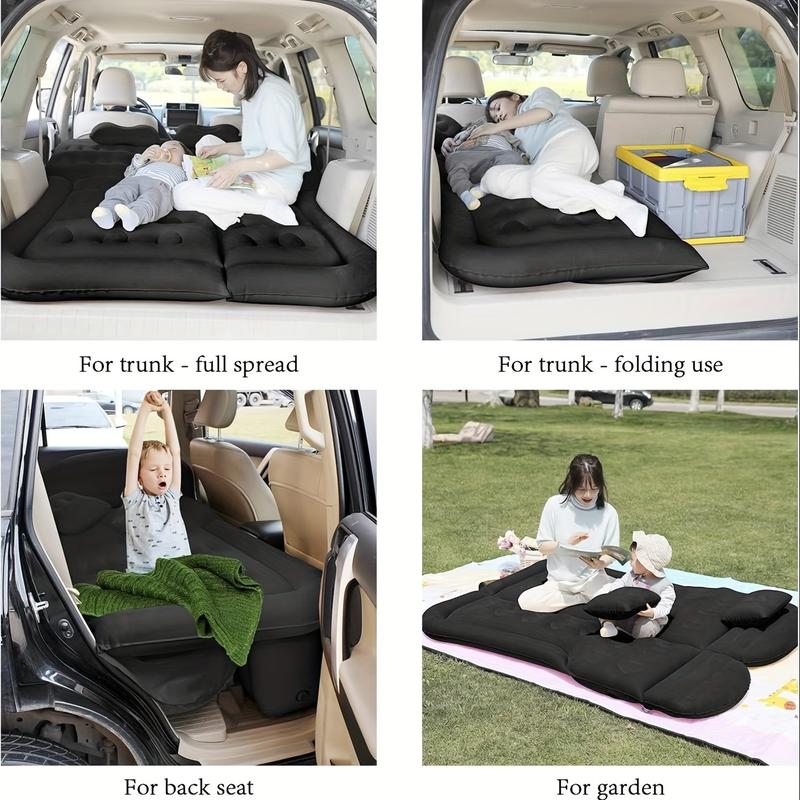 Thickened SUV Air Mattress Bed - Inflatable Camping Cushion with Electric Air Pump, Portable Sleeping Pad for Travel, Upgraded Version, Black, Spacious and Comfortable