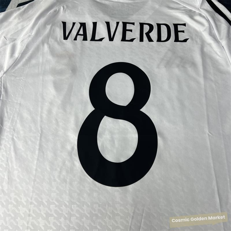 Soccer Jersey Fans Version Home kit VALVERDE#8 White Short Sleeves 2425