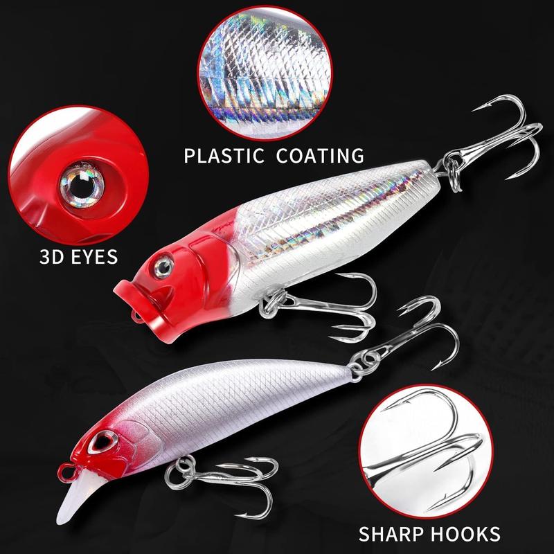 Fishing Lures Kit Set with Spoon Lures, Soft Plastic Worms, Frog Lures, and Spinnerbait for Bass