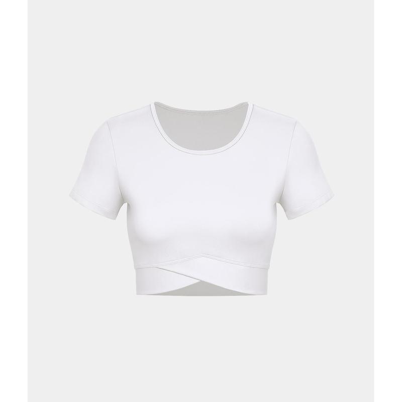 Halara Softlyzero️ Airy Crossover Hem Cropped Sports Top