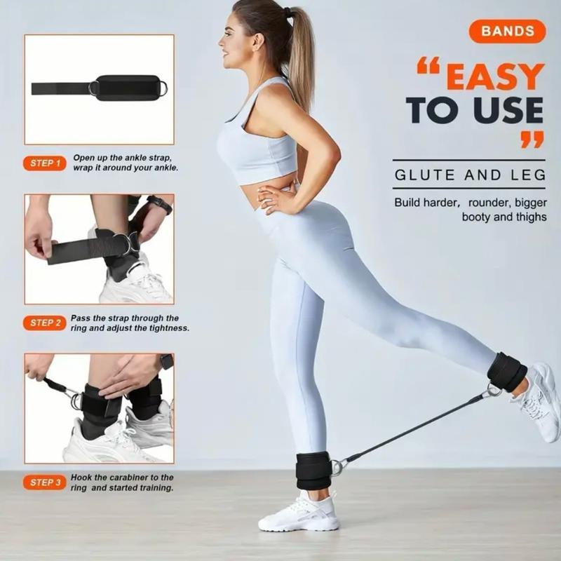 Ankle Resistance Bands with Cuffs, Ankle Bands for Working Out, Ankle Band Cuff for Kickbacks Hip, Leg Glute Exercise Equipment with Training Poster, Resistance Band with Ankle Cuffs for Women