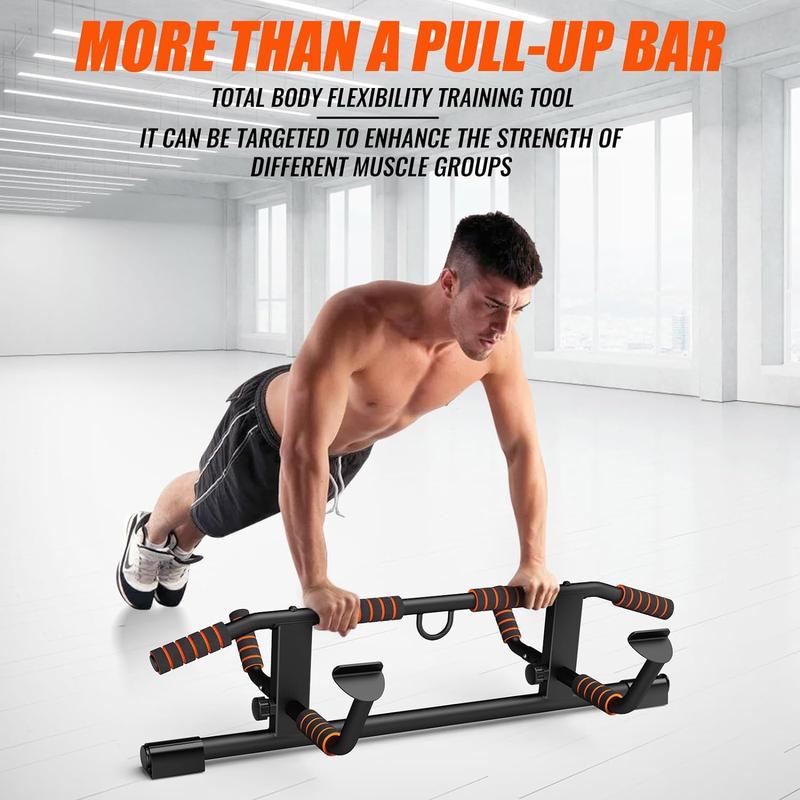 AmazeFan Pull Up Bar Doorway with Ergonomic Grip - Fitness Chin-Up Frame for Home Gym Exercise - Multi-Angle Grip - 2024 Upgrade Smart Hook (Fits Almost All Doors)