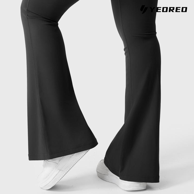 YEOREO Women's Flared Leggings with Pockets Women's Fitness Leggings Butt Lifting Fitness Yoga Leggings exercise pants activewear outdoor