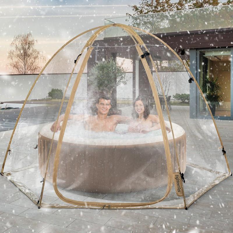 EighteenTek 10'x10' Winter Tent  Pop Up Bubble Tent Fully Transparent Four Seasons Gazebos