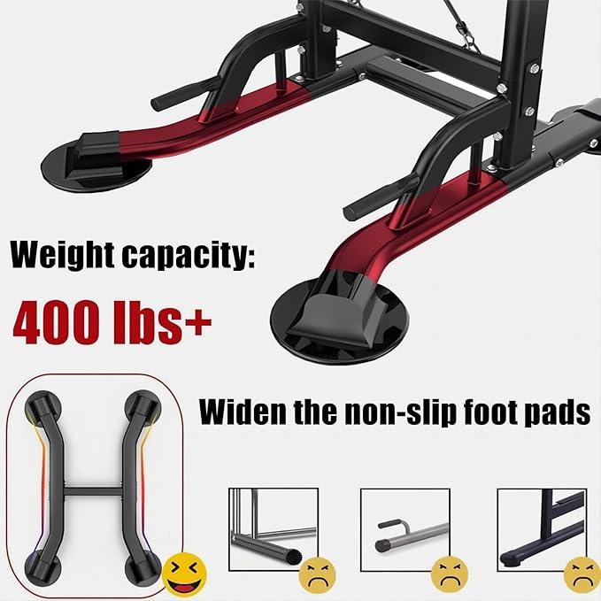 Pull Up Bar for Home Gym, Multi Functional Pull Up Bar Stand Dip Bar Station, Adjustable Height Workout Dip Station Strength Training Fitness Equipment