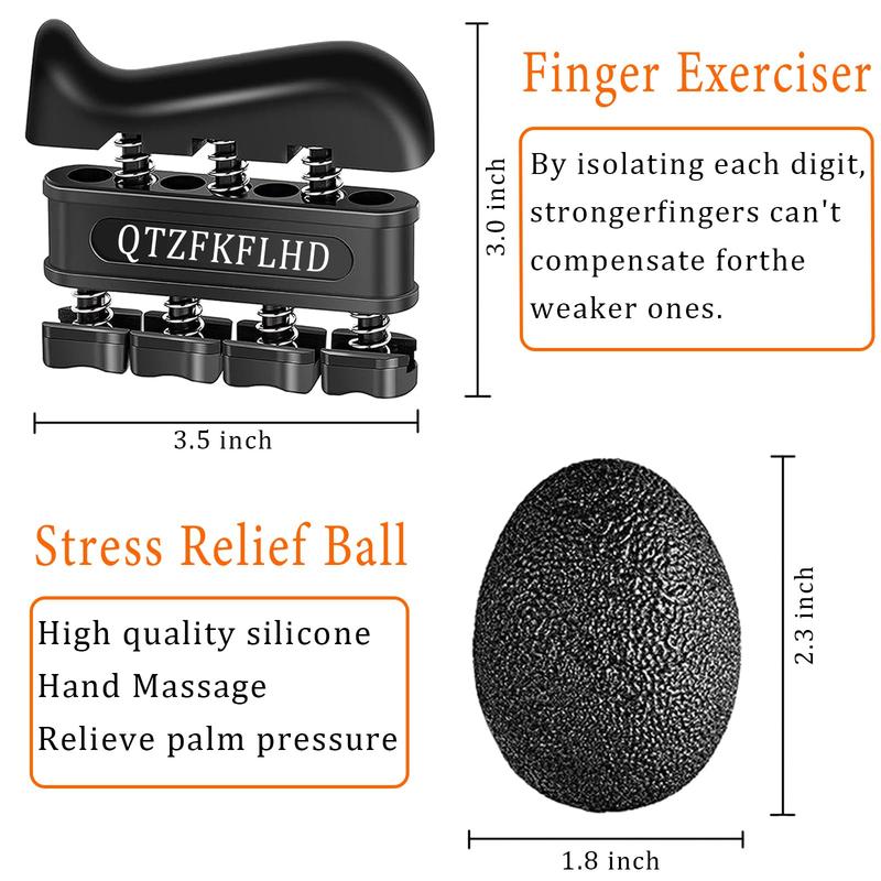 Grip Strength Trainer with Forearm Strengthener, Hand Grip Strengthener, Hand Extension Exerciser, Stress Relief Ball and Hand Grip Strengthener for Muscle Building and Injury Recover(5 PCS)