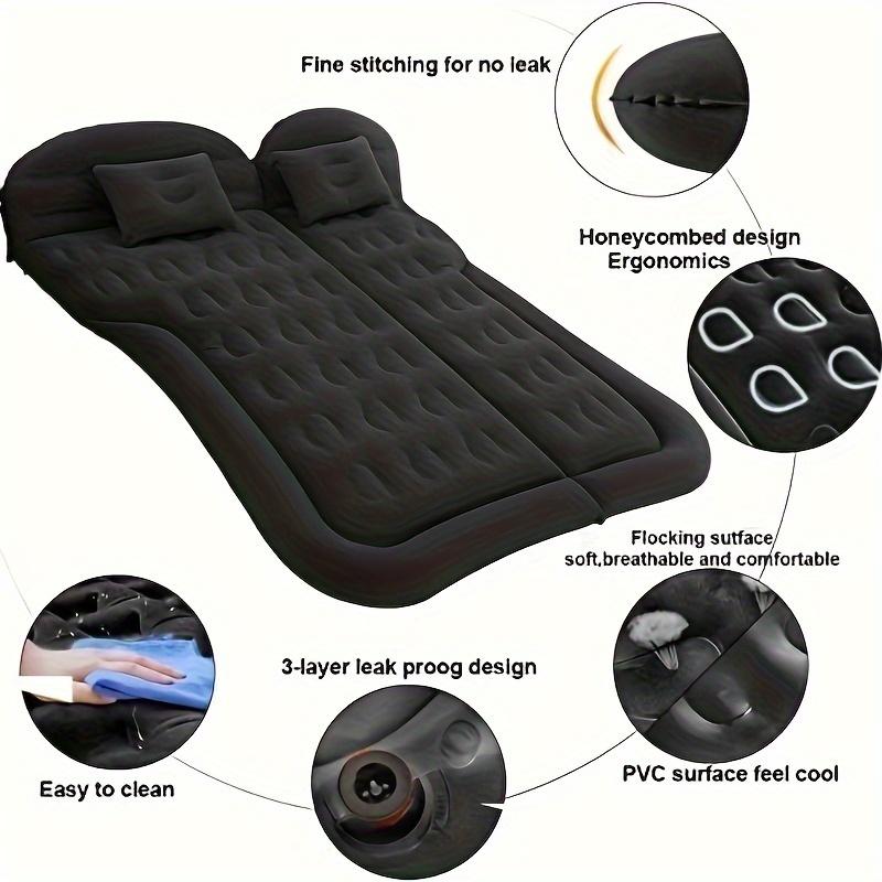 Thickened SUV Air Mattress Bed - Inflatable Camping Cushion with Electric Air Pump, Portable Sleeping Pad for Travel, Upgraded Version, Black, Spacious and Comfortable