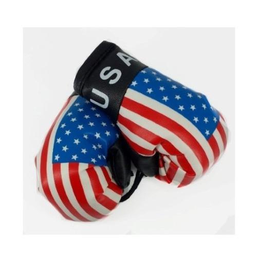 Mini Boxing Gloves With Country Flag Prints Hanging Car Mirror Sport Gifts Souvenirs