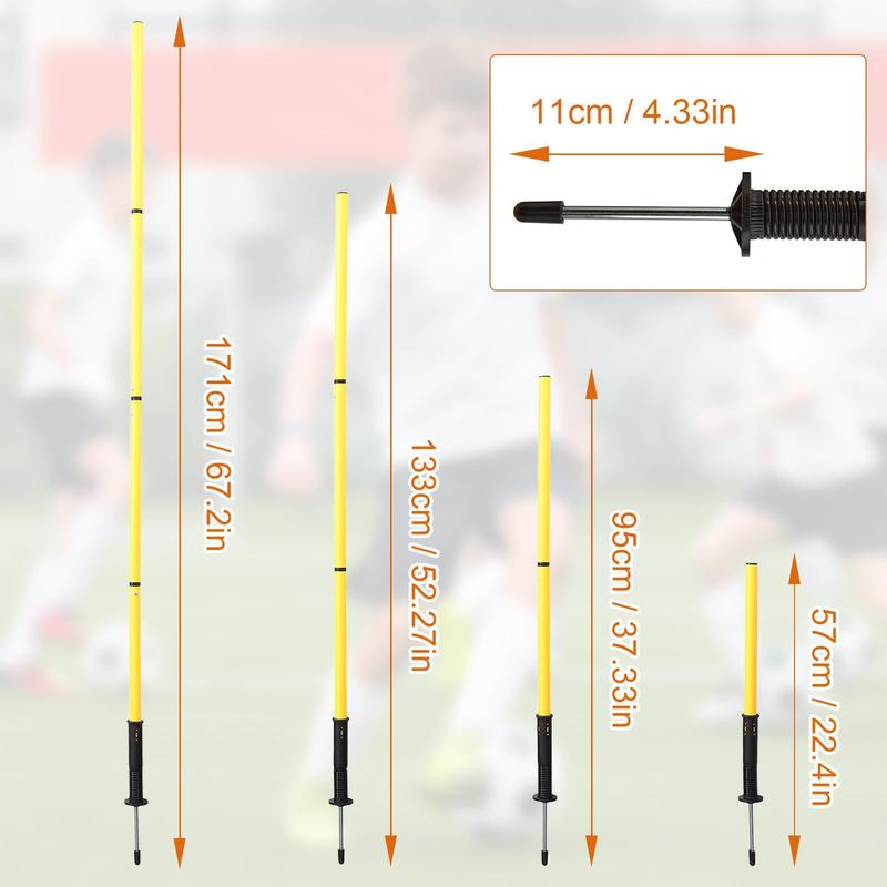 Agility Training Pole Set Soccer Training Equipment Includes 6 Spring Soccer Plug-in Type Dribbling Pole, Agility Ladder, 10 Soccer Cones for Speed Training, Soccer Training, Basketball Athletes