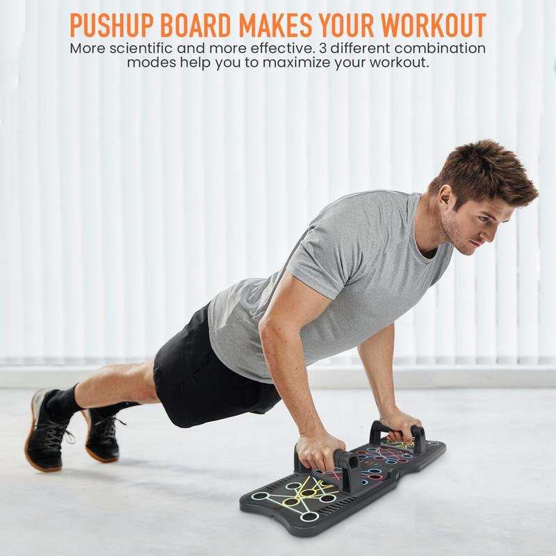 Push Up Board for Men & Women, Multi-Function Foldable Pushup Board, Muscle max Push Up Board for Floor, Fitness Strength & Exercise Training Equipment for Home Workout