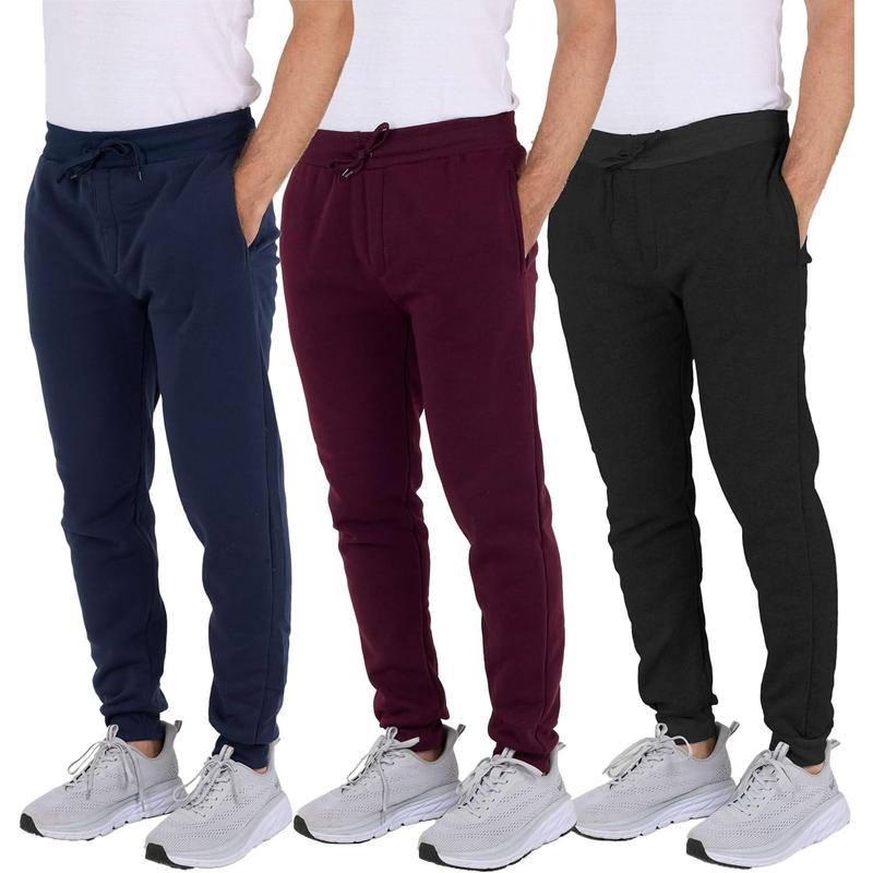 3 Pack: Men's Tech Fleece Ultra-Soft Jogger Athletic Sweatpants with Pockets (Available in Big & Tall)