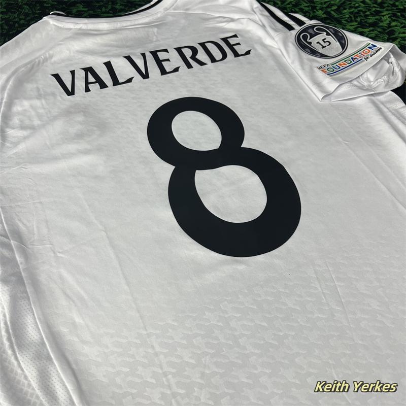 Soccer Jersey Fans Version Home kit VALVERDE #8 White Short Sleeves 2425