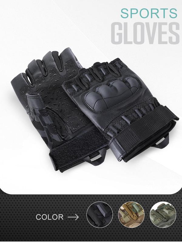 Outdoor Sports Camo Pattern Half Finger Gloves, Cycling Gloves, Anti-slip Wear-resistant Protective Gear for Men & Women