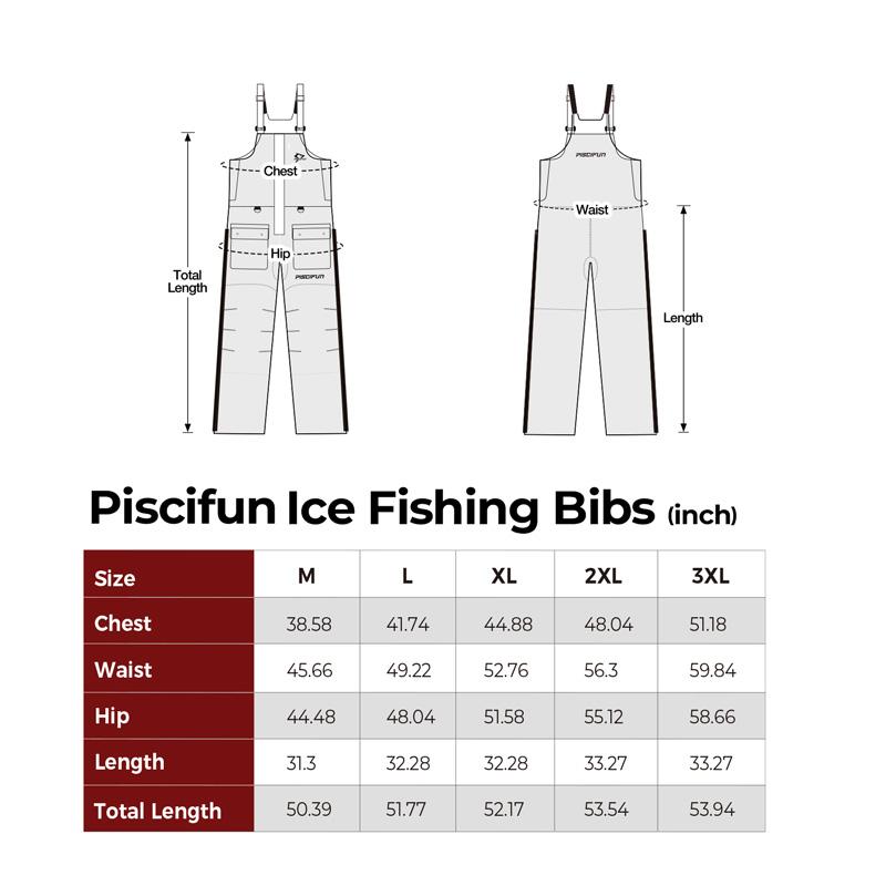 Piscifun Ice Fishing Insulated Jacket&Bibs Waterproof