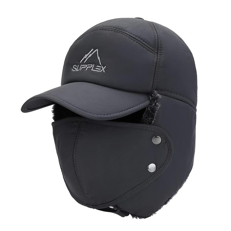 Winter Thermal Hat with Ear Flaps & Detachable Face Mask - Windproof, Perfect for Skiing, Skating & Mountain Biking