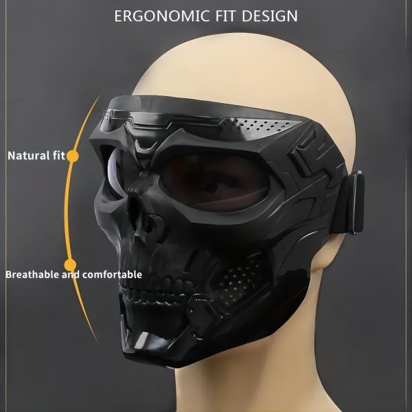 Skull Mask Halloween Gift, Tactical Full Face Protection Outdoor Riding Off-Road Motorcycle Windproof Goggles