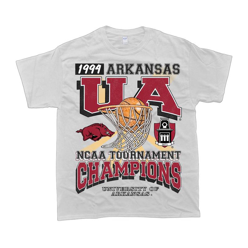 University of Arkansas Tournament Champs NCAA Merch, graphic vintage sports tees summer shirts for men