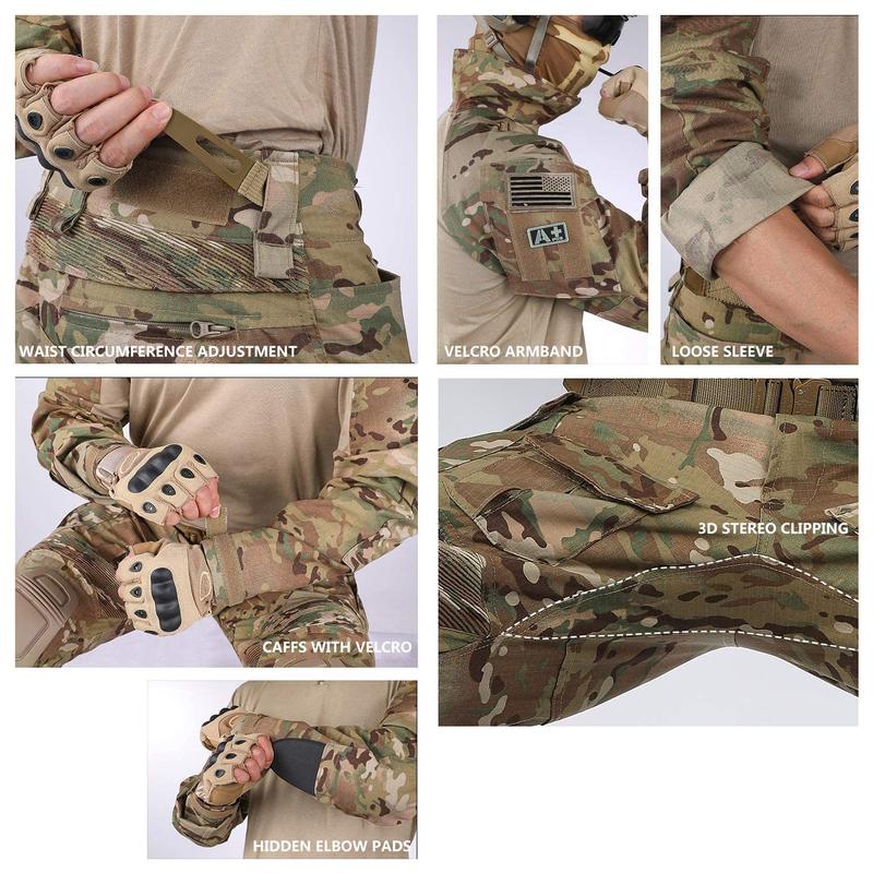 YEVHEV G3 Combat Suit Tactical Camouflage Clothing Hunting Uniform with Knee Pads for Men