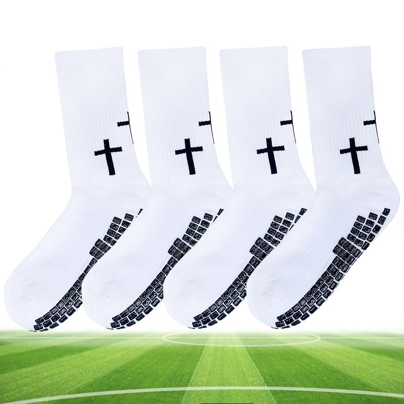 Cross Grip Soccer Socks- Anti-Slip Grips Sports Sock- With breathable and thickened sole- Available for US 6-13