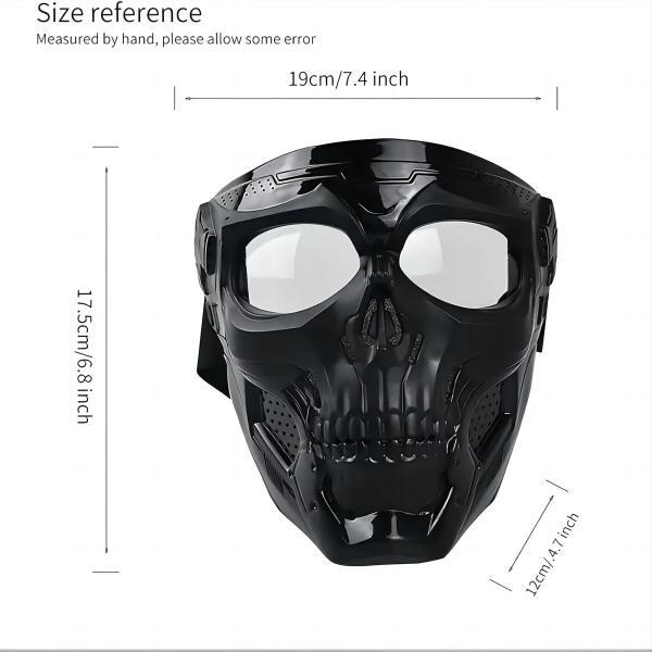 Skull Mask Halloween Gift, Tactical Full Face Protection Outdoor Riding Off-Road Motorcycle Windproof Goggles