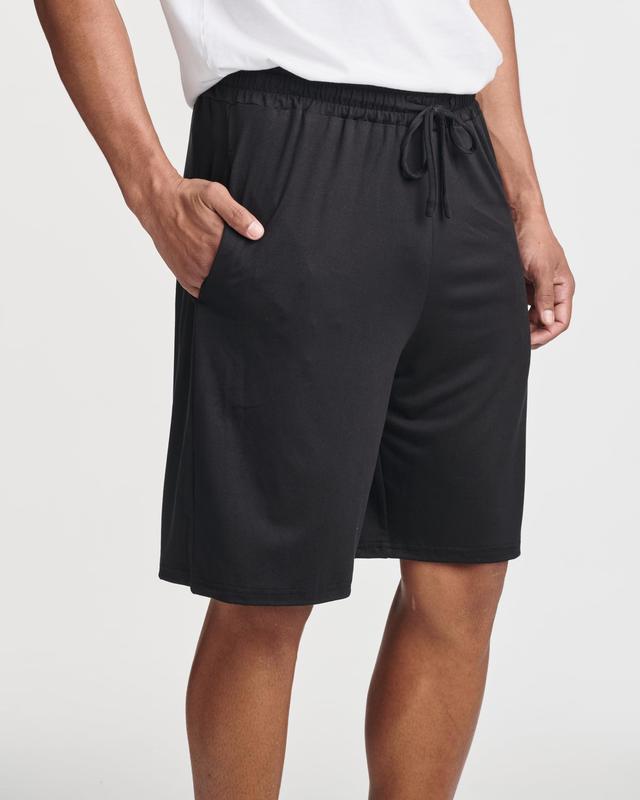 Real Essentials 3 Pack: Men's Soft Pajama Shorts with Drawstring & Pockets 4-Way Stretch & Wicking (Available In Big & Tall)