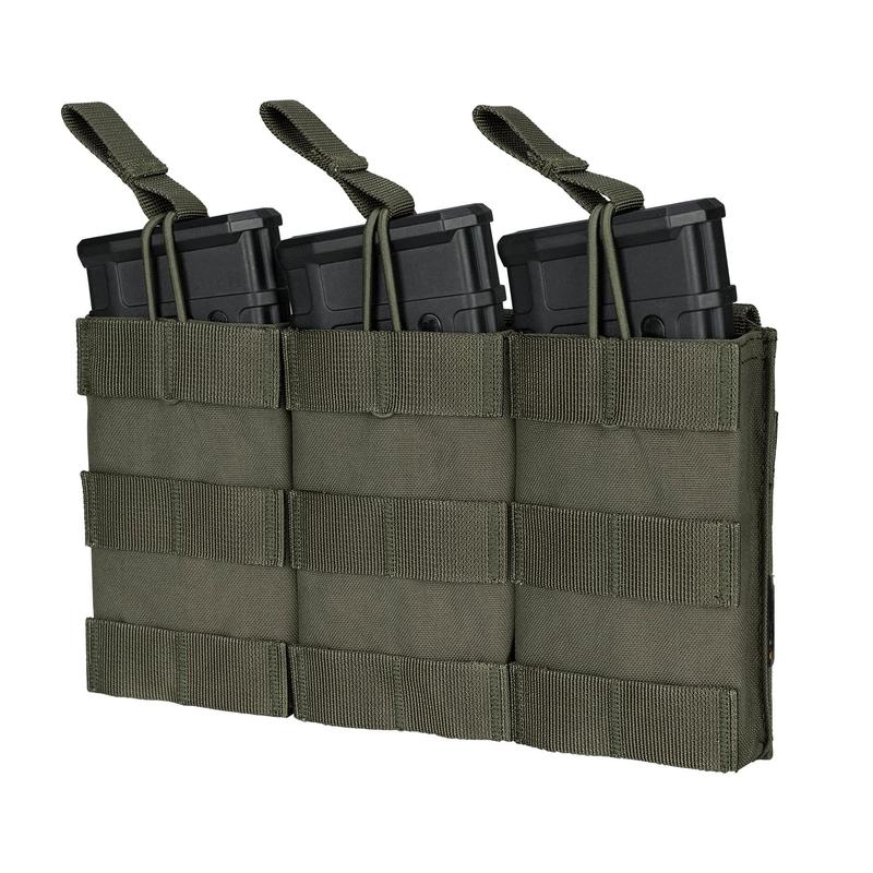 Triple Magnetic Pouch, 1 Count Open Top 5.56mm Magazine Pouch, Tactical Molle Mag Carrier, Nylon Airsoft Hunting Magazine Pouch