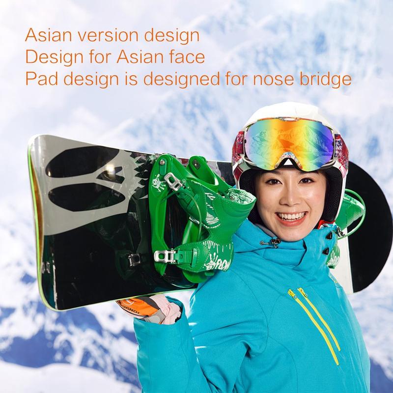 Ski Snowboard Snowmobile Goggles with Magnet Fast Lens Changing UV400 Protection Anti-fog Spherical Frameless Goggles