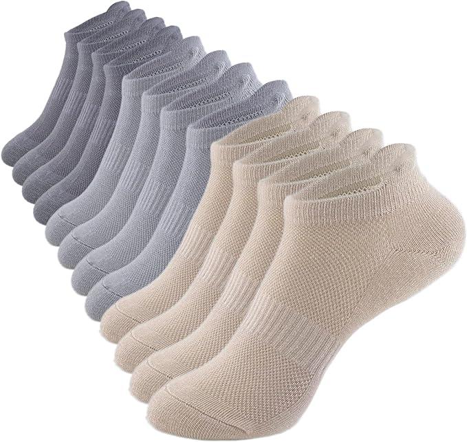 Ankle Socks 6 Pair for Women Minimalistic Athletic Grip Socks for Everyday Comfortable Wear, Workout, Yoga, Sports, Running, Pilates Low Cut Socks