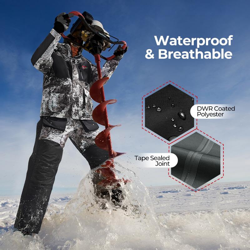 Piscifun Ice Fishing Insulated Jacket&Bibs Waterproof