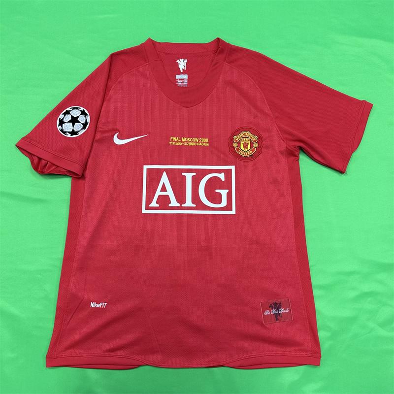 Nike 08 09 Retro Manchester United  Final Edition RONALDO  #7 Vintage Soccer  Jerseys