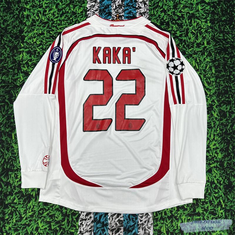 AC Milan 06-07 UEFA Champions League final version of Kaka long short-sleeved jersey Inzaghi team uniforms retro suit soccer uniforms