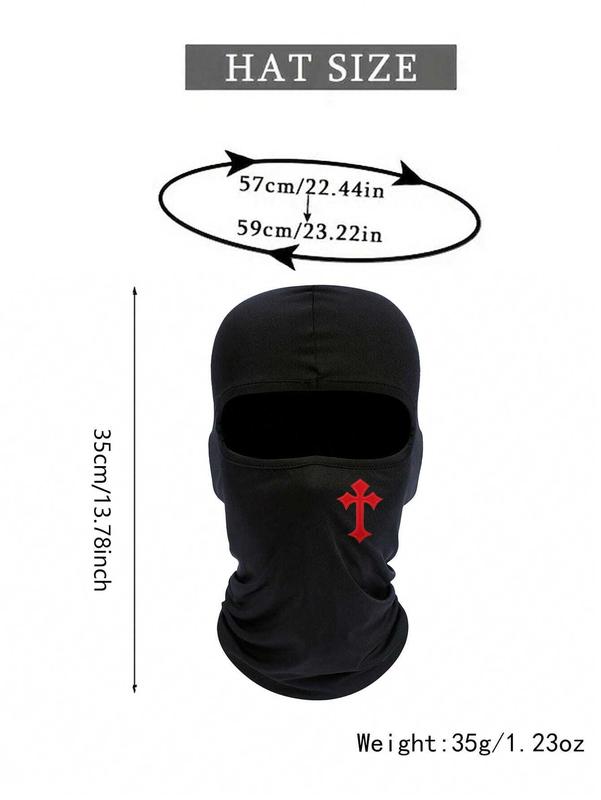 1pc Cross Print Ski Mask Balaclava Face Mask For Men Women UV Protection Windproof Scarf For Snowboard Motorcycle