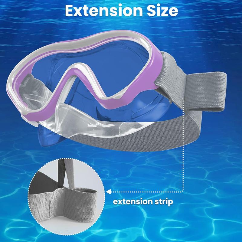 Aegend Swim Goggles with Nose Cover for Kids Boys and Girls Snorkel Mask Wide View No Leak Anti Fog for Diving - Knitted Strap 1 Pack