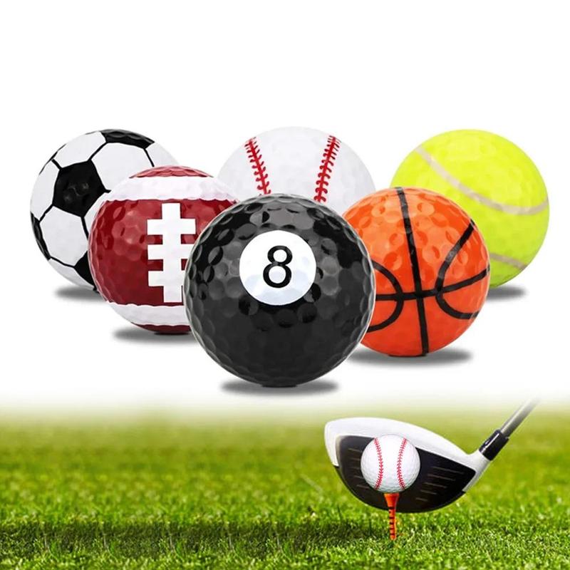 Fun Golf Ball, 6 Counts set Colorful Golf Ball, Special Design Golf Ball Gift for Men & Women, New Golf Ball for Outdoor Sports