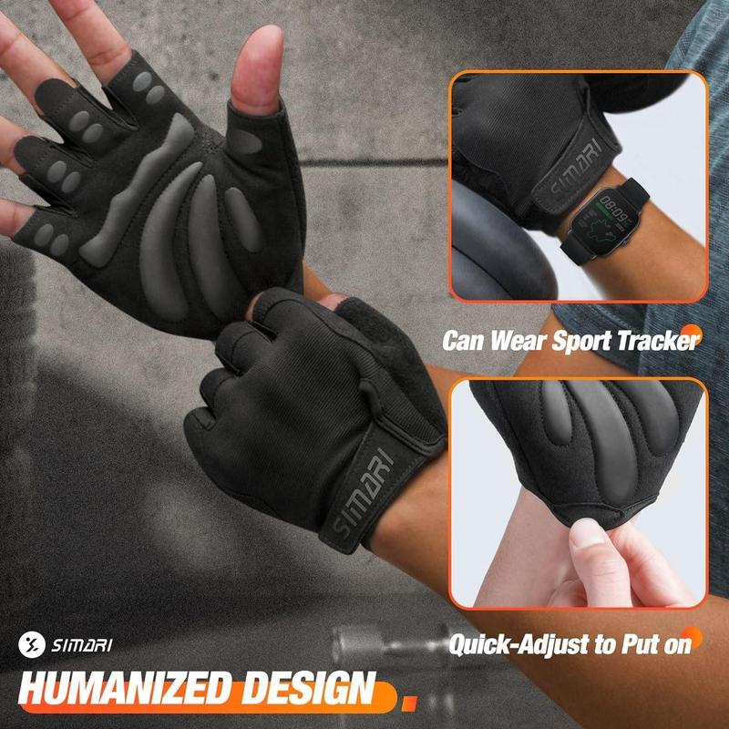 Breathable Half Finger Cycling Gloves, Men's Sports Gloves, Non-slip Gloves for Motorcycle & Bicycle Riding, Outdoor Sports & Fitness