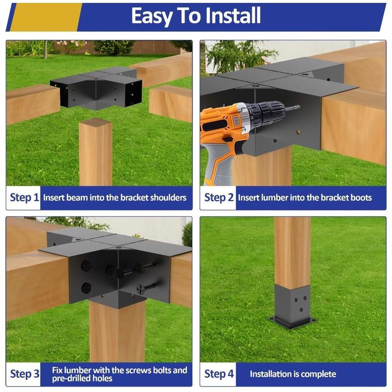 Heavy Alloy Steel Pergola Kit for 4