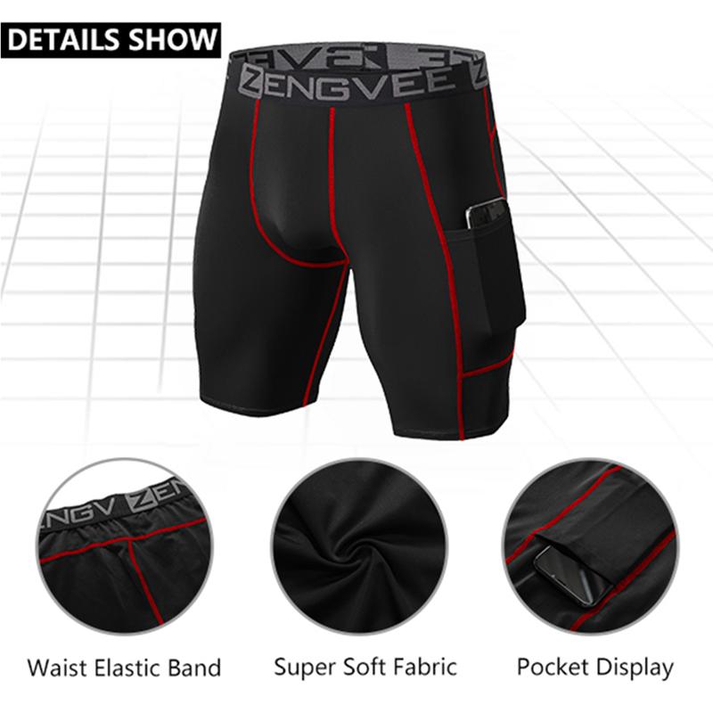 Men's compressed shorts 3 pack with pockets Running shorts Men's gym, swimming, yoga, hiking, exercise, cycling, running