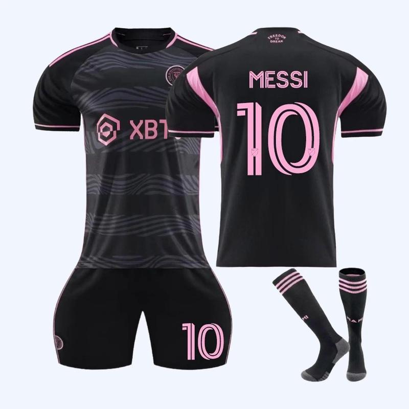 Youth Soccer Jersey #10 Messi Jersey Set - Lightweight T-Shirt, Shorts, and Socks for Boys and Girls