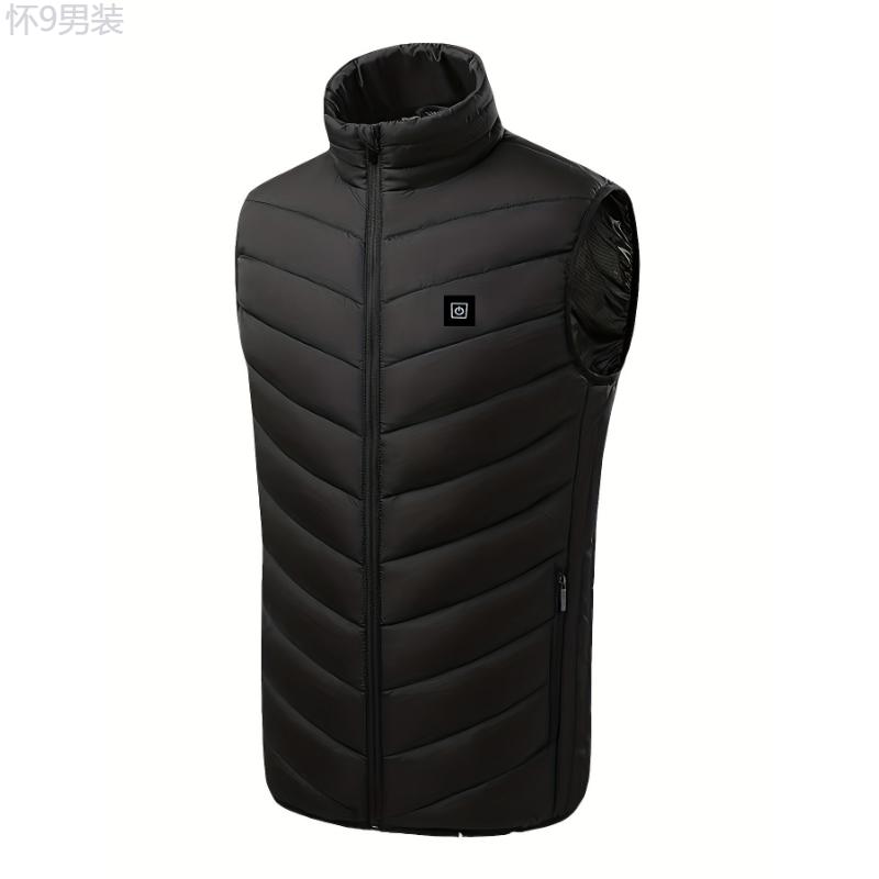 Men'S Electric Heating Vest, 17 Warm Zones, USB Powered, Outdoor Winter Sports Vest, Polyester, Zippered, Regular Fit, for Skiing, Fishing, Snowboarding, Ice Skating, Youth, Couples, Men, Washable, Durable Warm Zones Winter Sports Warm Zones Winter Sports