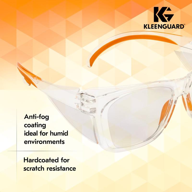 KleenGuard Maverick Safety Glasses with Clear Frame and Clear Anti-Fog Lens