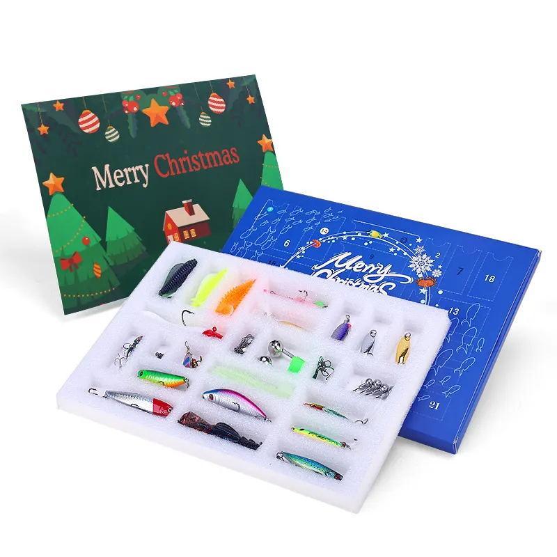 24-grid Fishing Lure Set, 1 Set Christmas Themed Fishing Lure with Storage Box, Fishing Accessories for Men & Teenager Boys, Perfect Holiday Gift, Christmas Gift