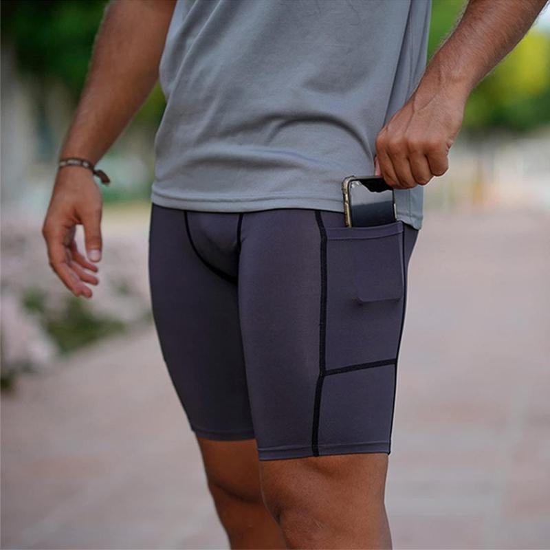 Men's compressed shorts 3 pack with pockets Running shorts Men's gym, swimming, yoga, hiking, exercise, cycling, running